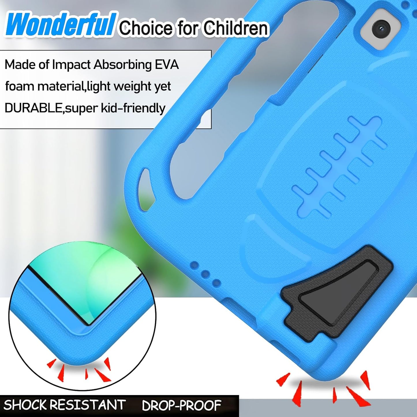 Kids Case for Samsung Galaxy Tab A11 8.7 Inch 2025/A9 8.7" 2023 /Tab A7 Lite 8.7" 2021- with Built-In Screen Protector, Shockproof Samsung Galaxy Tab A11/A9/A7 Lite Case 8.7 Inch - Blue