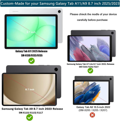 Kids Case for Samsung Galaxy Tab A11 8.7 Inch 2025/A9 8.7" 2023 /Tab A7 Lite 8.7" 2021- with Built-In Screen Protector, Shockproof Samsung Galaxy Tab A11/A9/A7 Lite Case 8.7 Inch - Blue