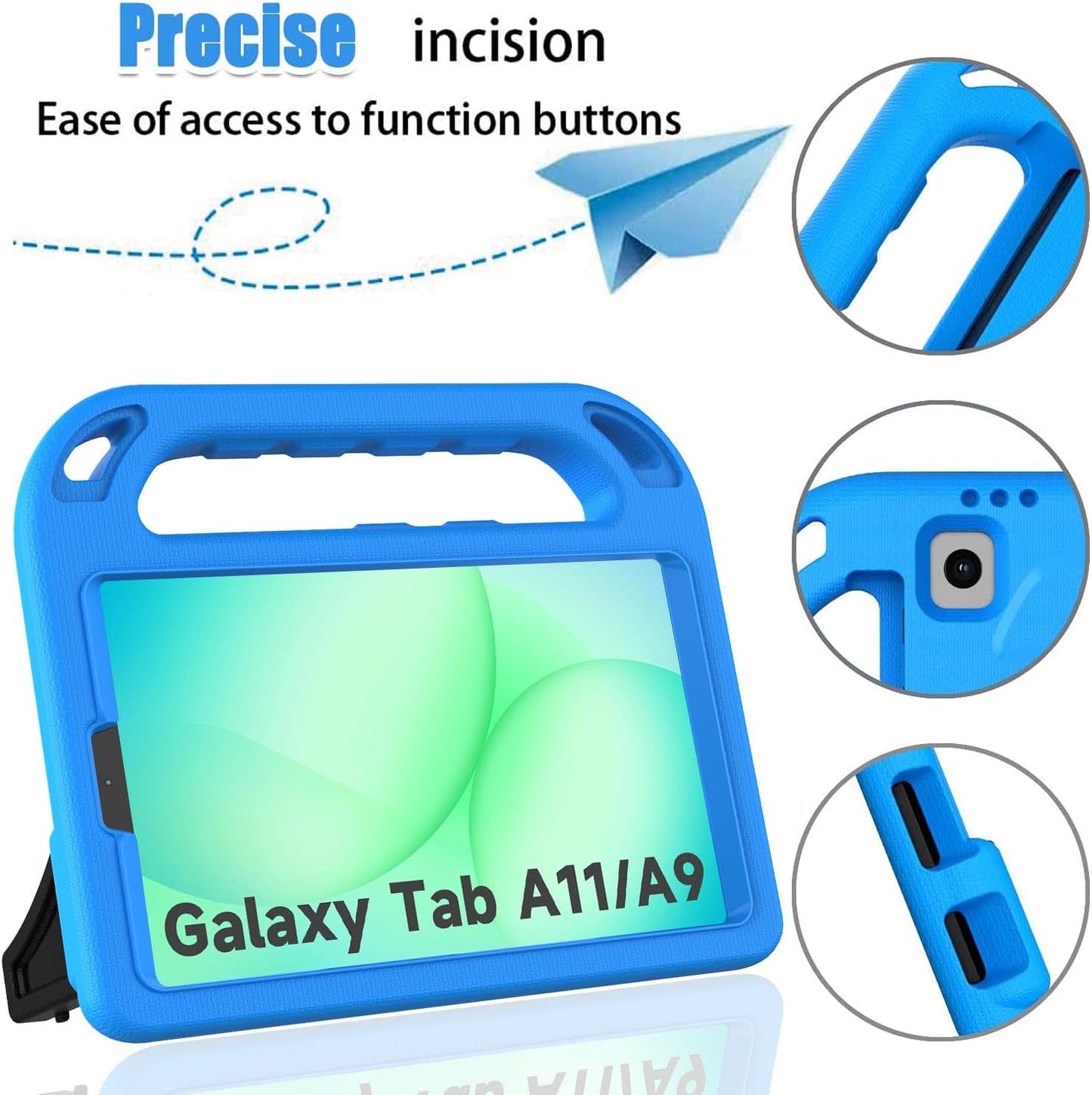 Kids Case for Samsung Galaxy Tab A11 8.7 Inch 2025/A9 8.7" 2023 /Tab A7 Lite 8.7" 2021- with Built-In Screen Protector, Shockproof Samsung Galaxy Tab A11/A9/A7 Lite Case 8.7 Inch - Blue