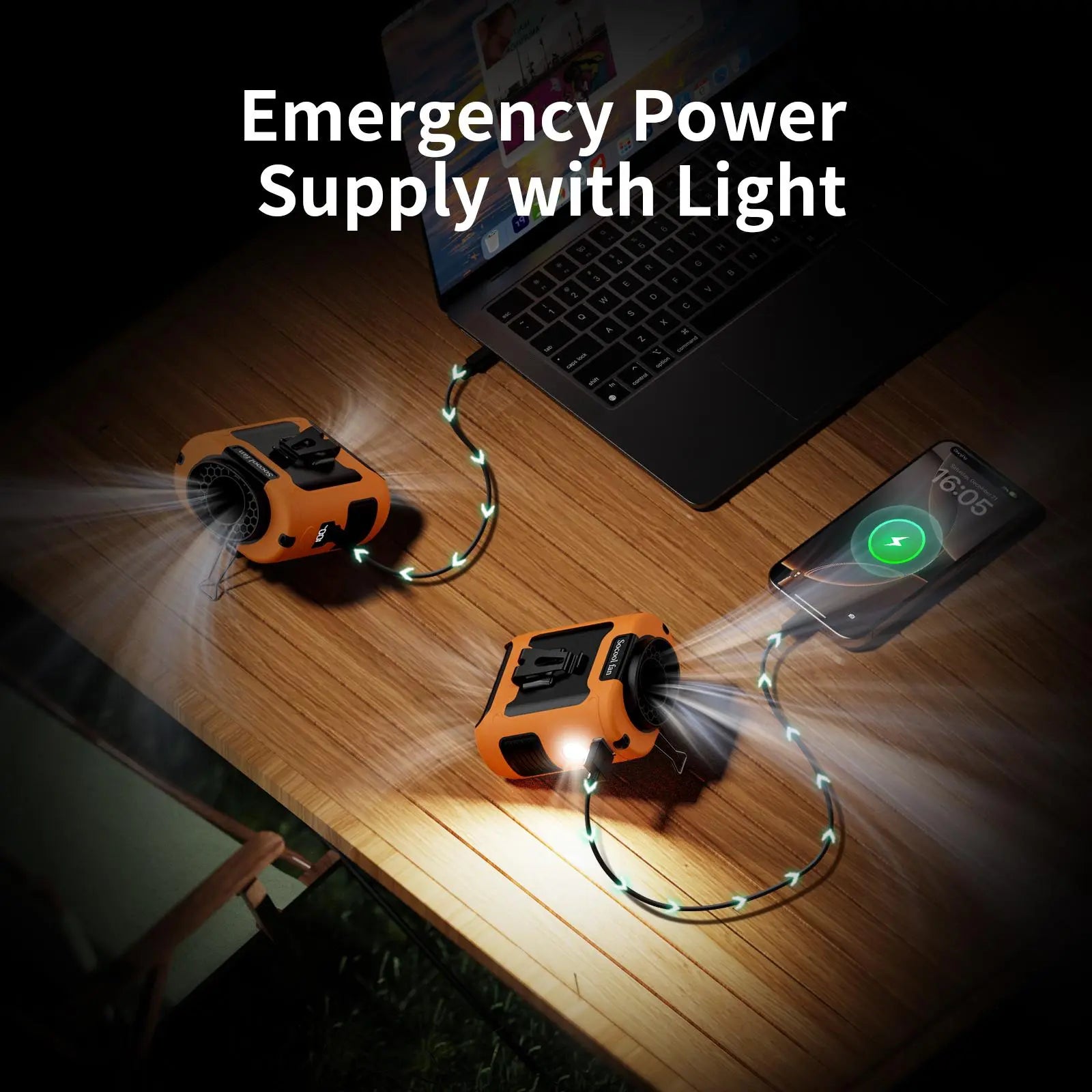 3-in-1 Fan, Torch & LED Light